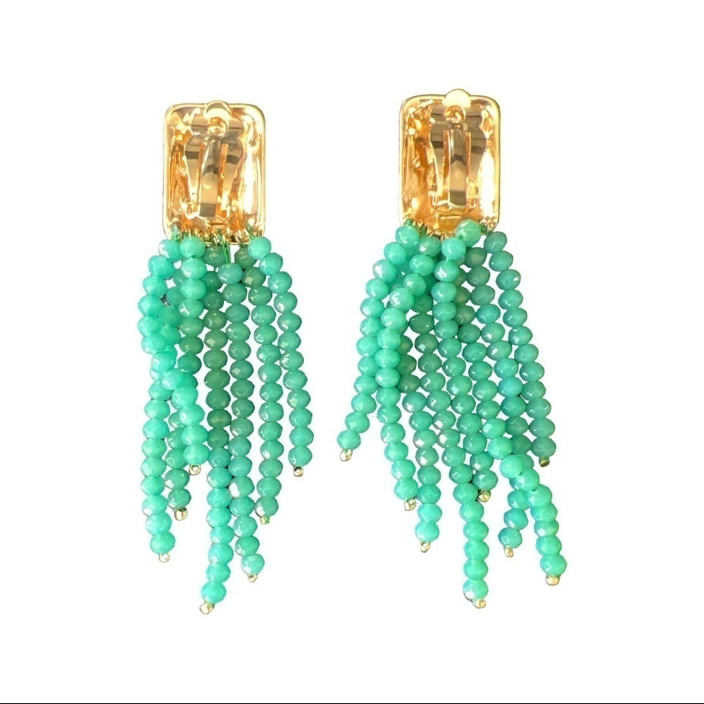 Open Edit Beaded Clip-on Earrings, NWT - Picture 2 of 2